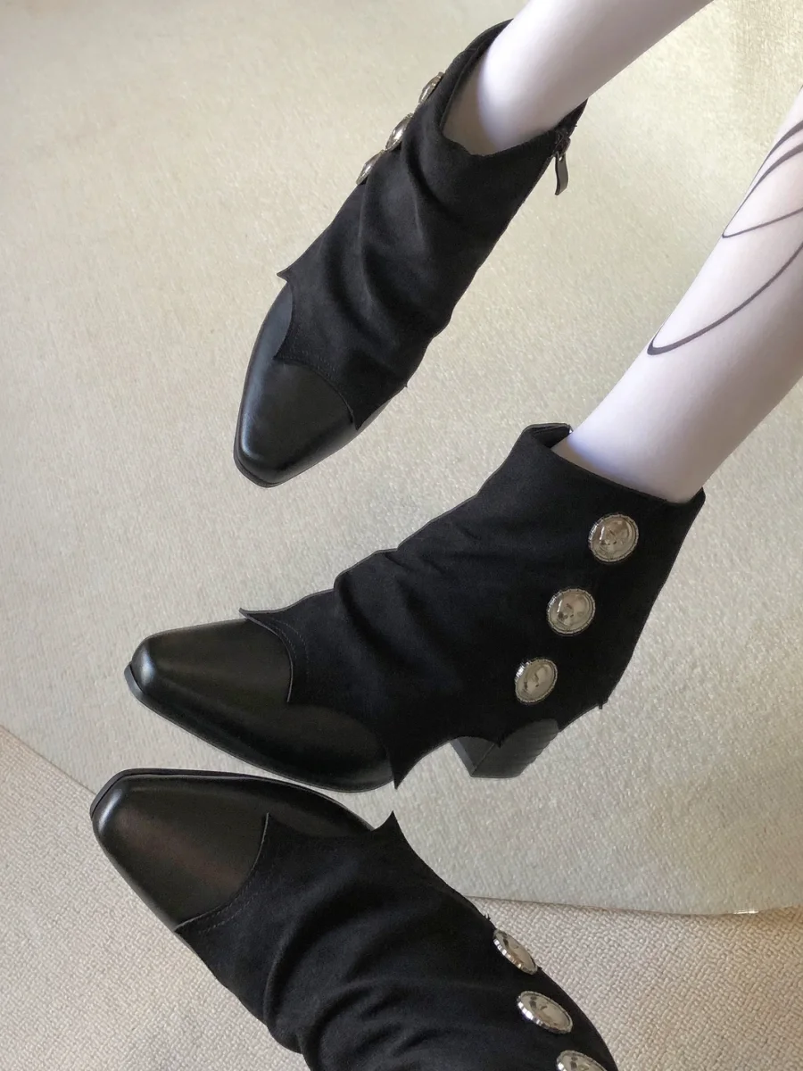 GURURU | Gothic Pointed-Toe Slouch Boots - 3
