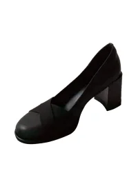 HoneyRain | Round Toe Cross-Strap Block Heel Mary Janes