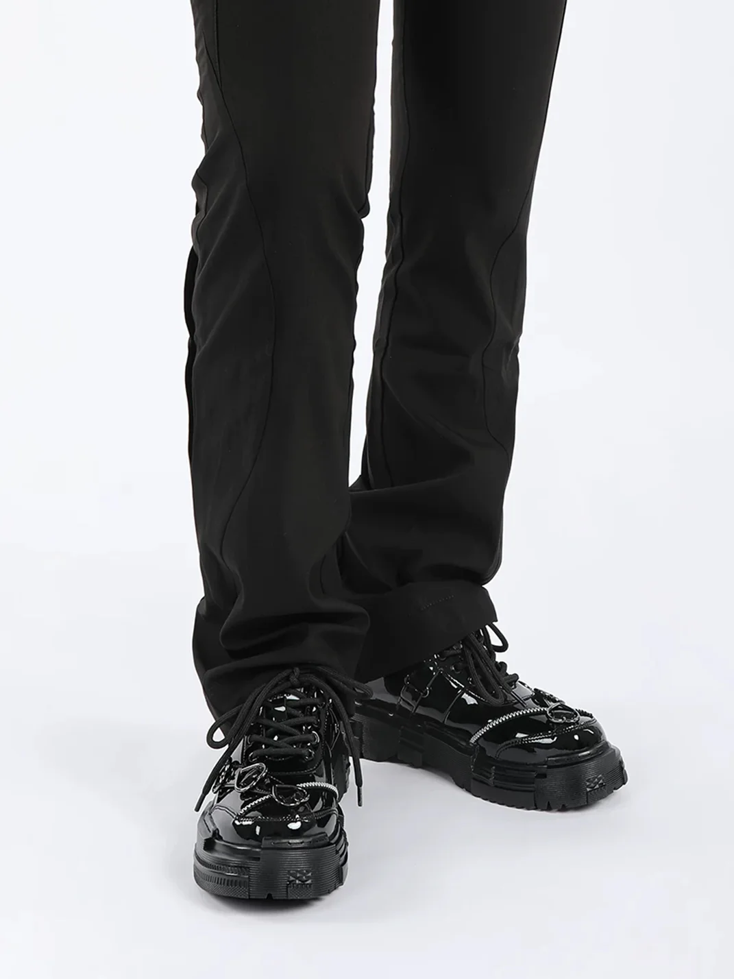 EMYLD | Black Heart Platform Leather Shoes