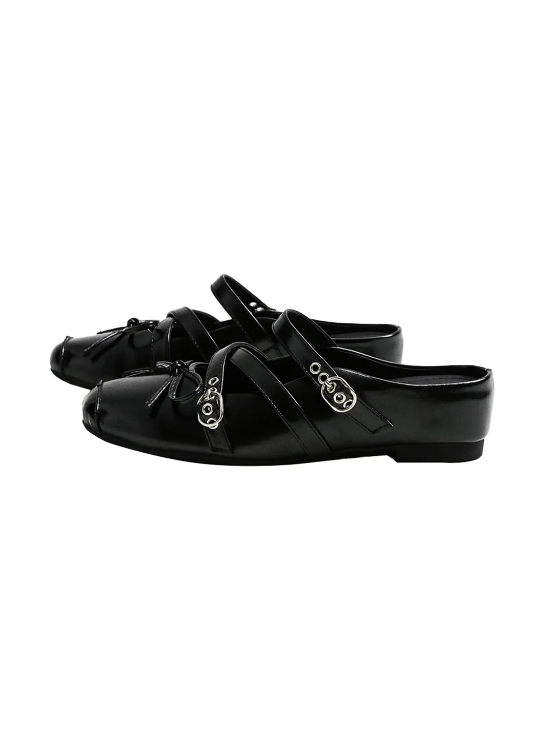 NAISHA | Bow Cross Strap Closed Toe Mules