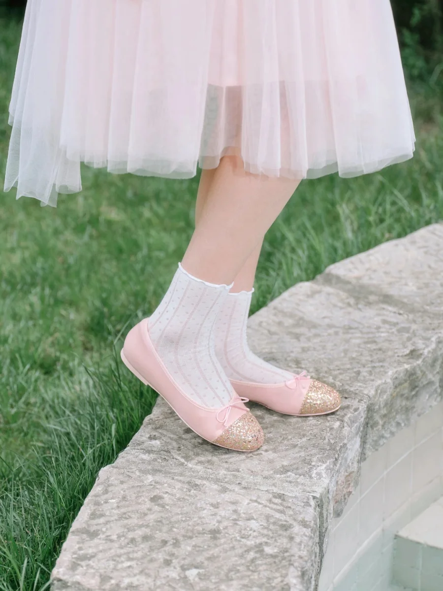 Concept Neun | Pink Sequin Round Toe Ballet Flats - 2