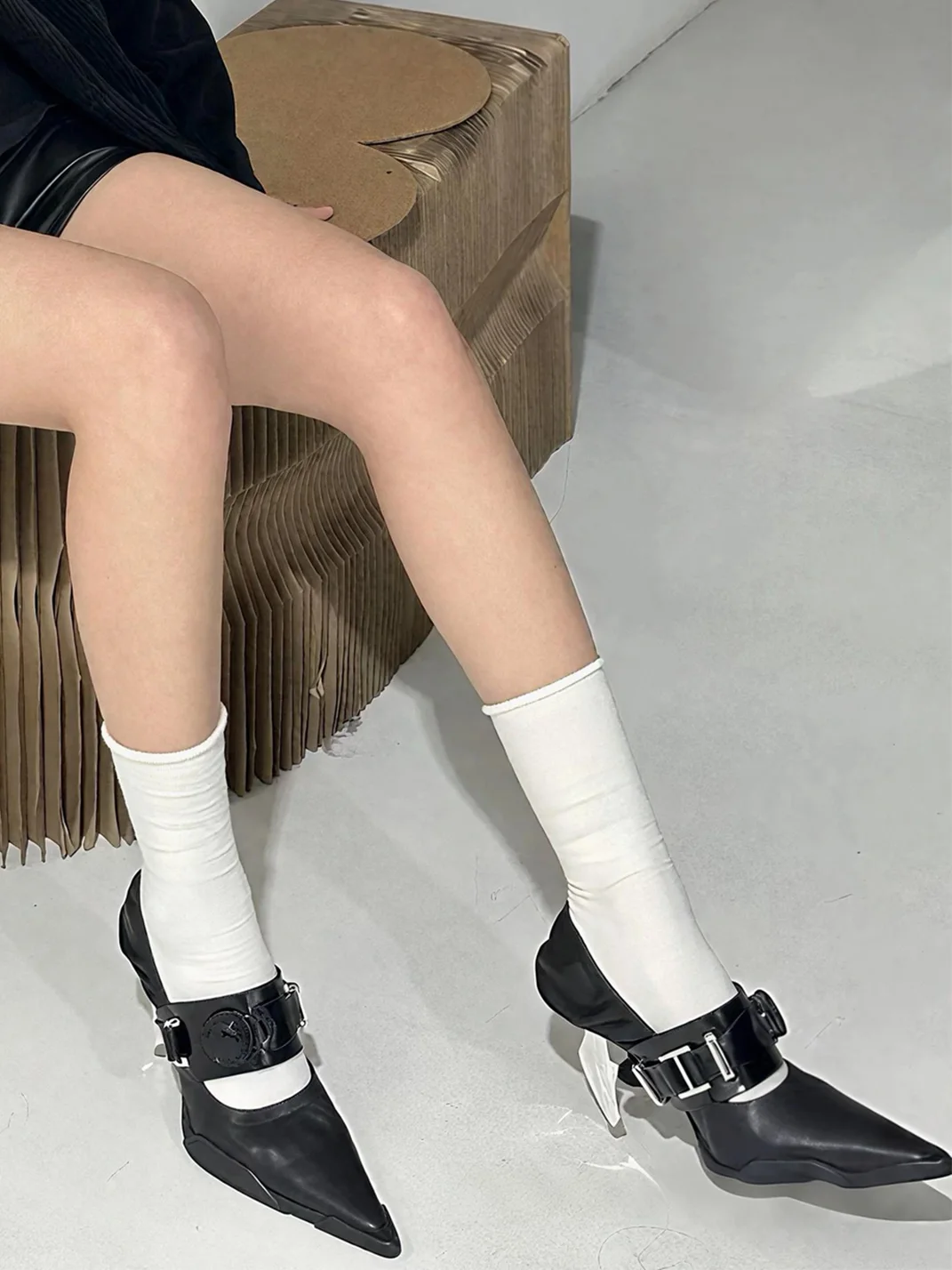 Angel | Pointed Toe Buckle Strap Low Heel Ballet Shoes