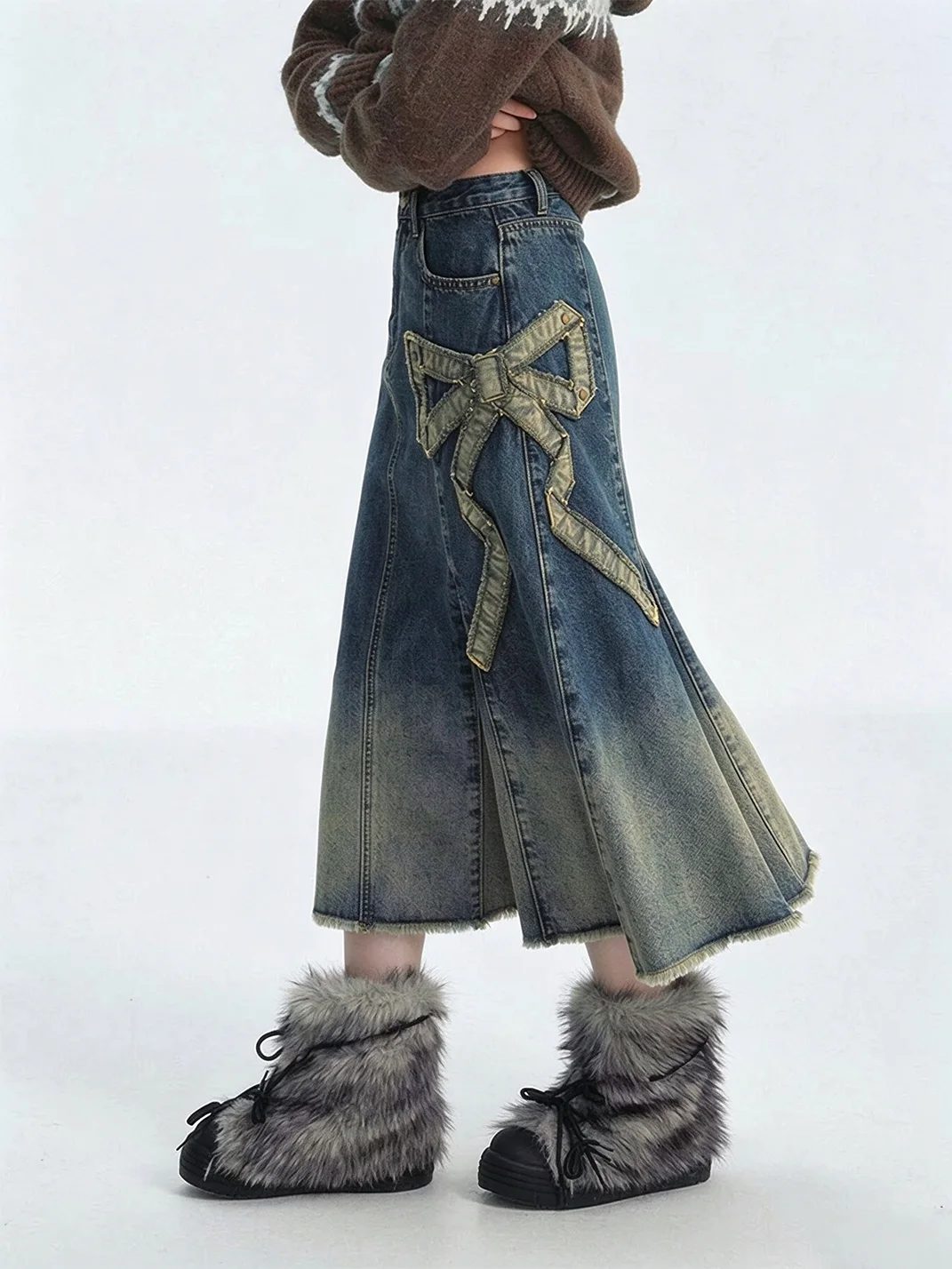 UNZIZHI | Retro Faux Fur Thick Sole Snow Boots