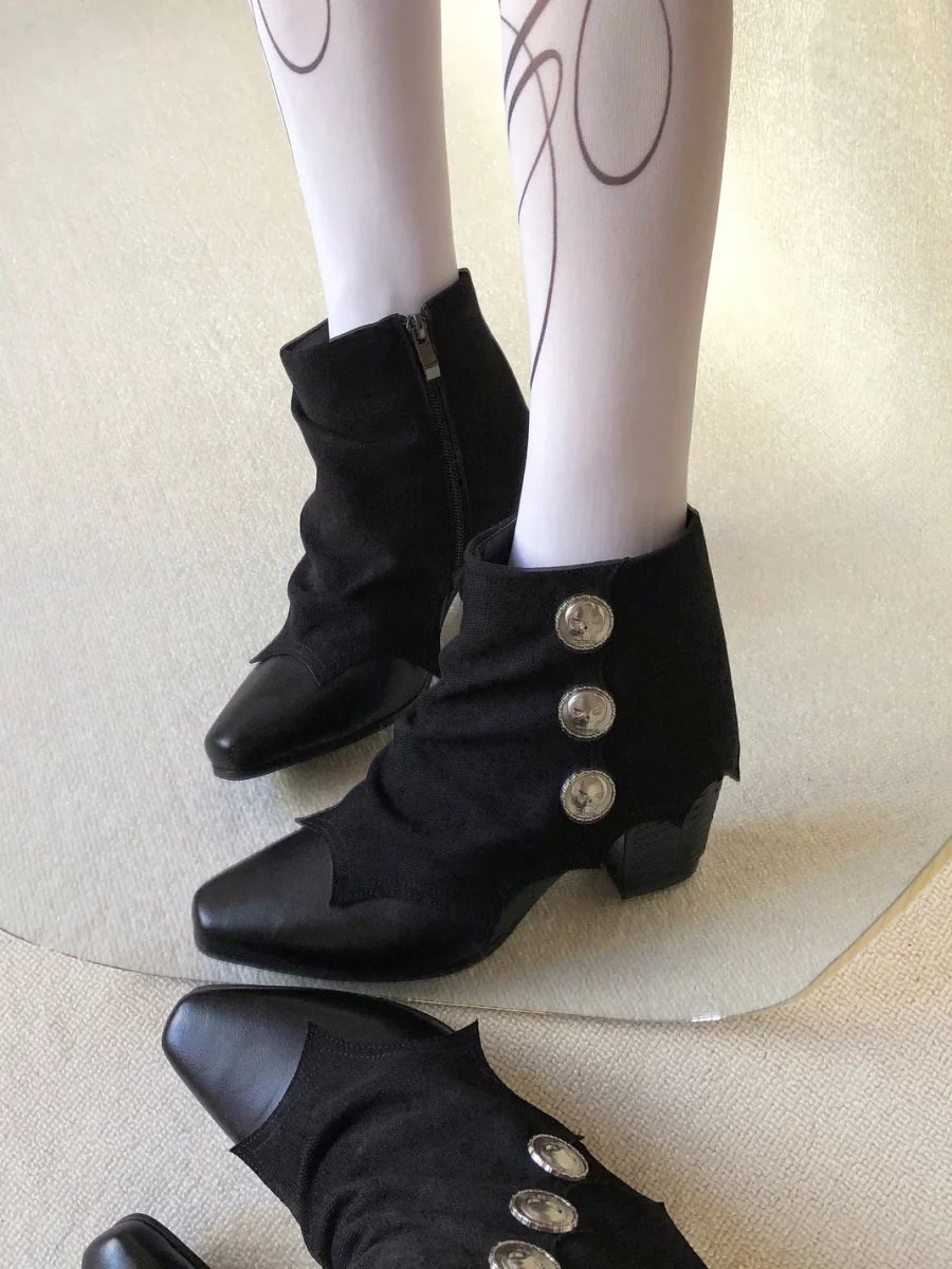 GURURU | Gothic Pointed-Toe Slouch Boots - 2