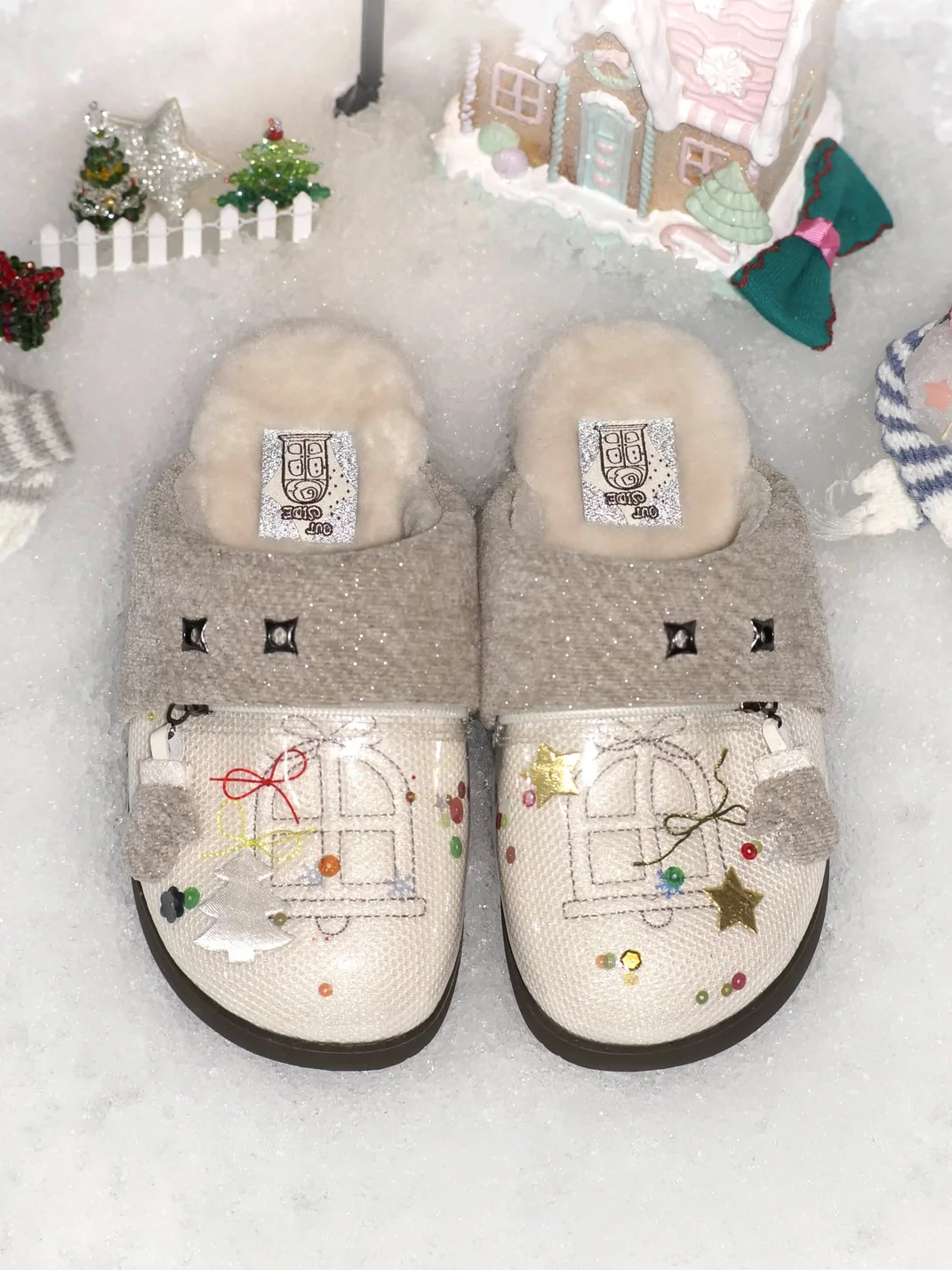 Out side window | DIY Display Compartment Shimmer Plush Slippers