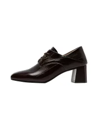 C.BANNER | Square Toe Block Heel Lace-Up Shoes