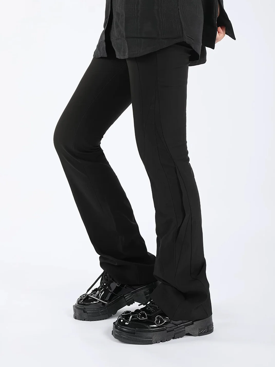 EMYLD | Black Heart Platform Leather Shoes