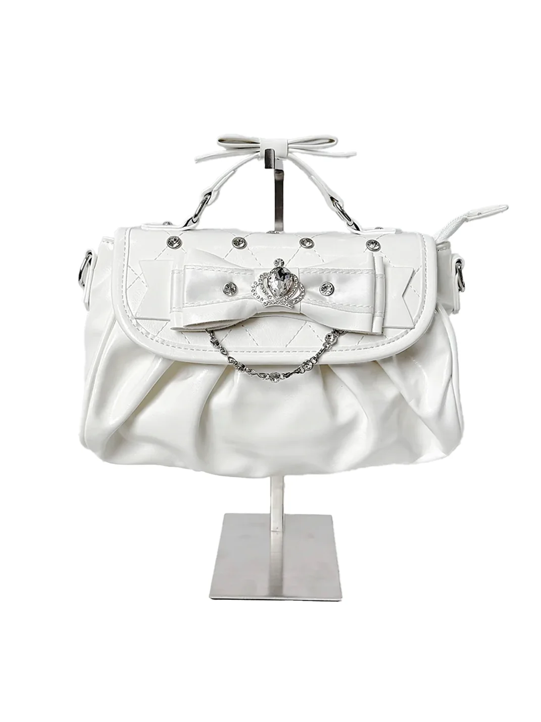 Transfer Student | Rhinestone Bow Lolita Shoulder And Crossbody Handbag