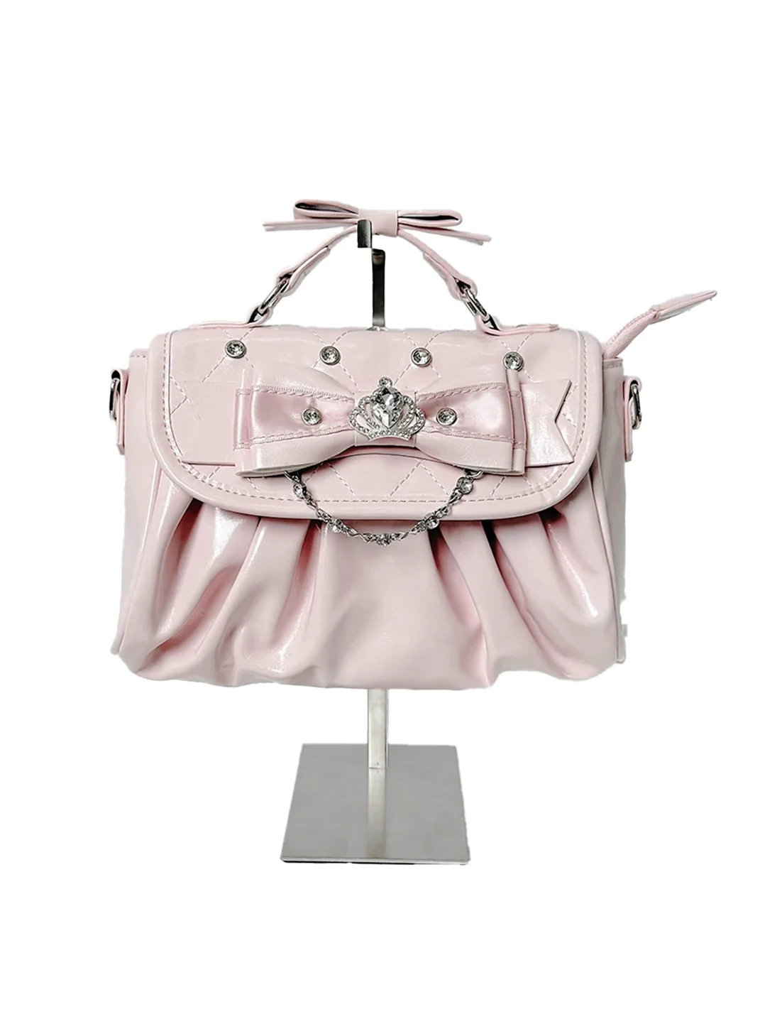 Transfer Student | Rhinestone Bow Lolita Shoulder And Crossbody Handbag