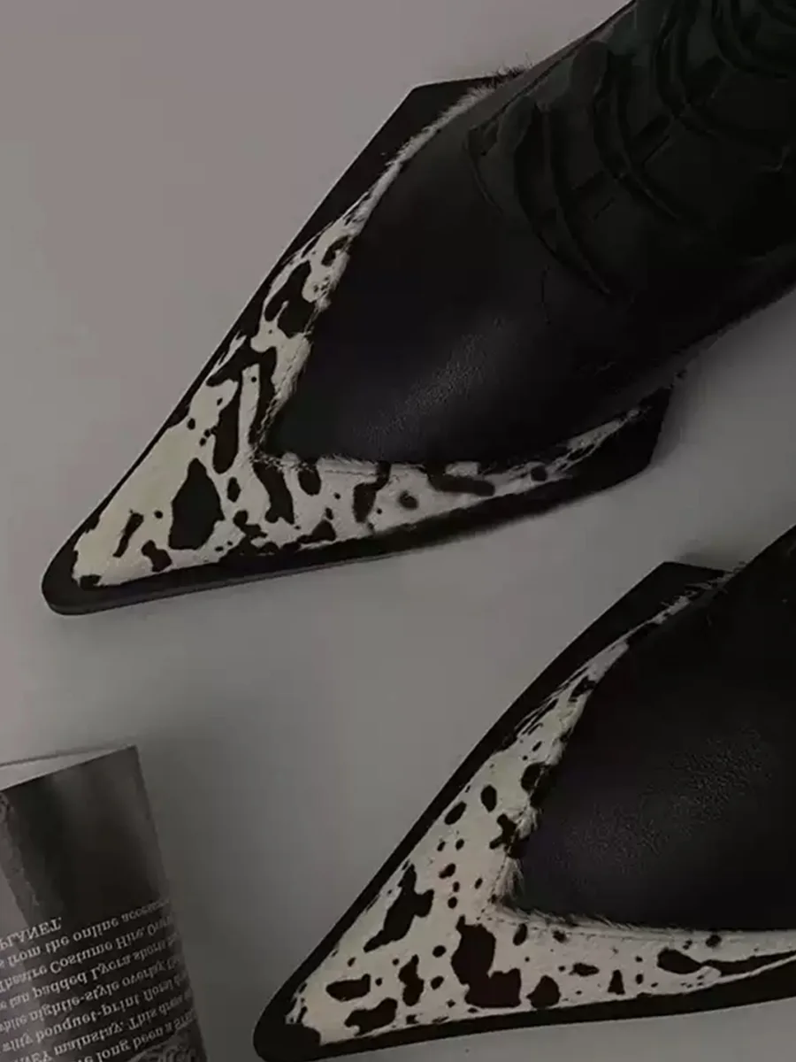 Angel | Pointed Toe Colorblock Side Zip Ankle Boots - 4