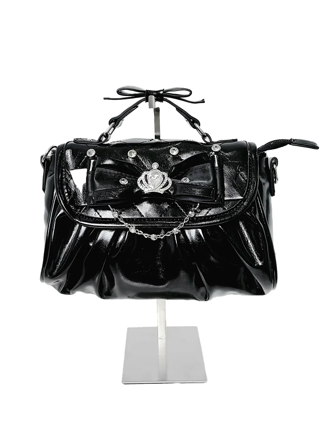 Transfer Student | Rhinestone Bow Lolita Shoulder And Crossbody Handbag