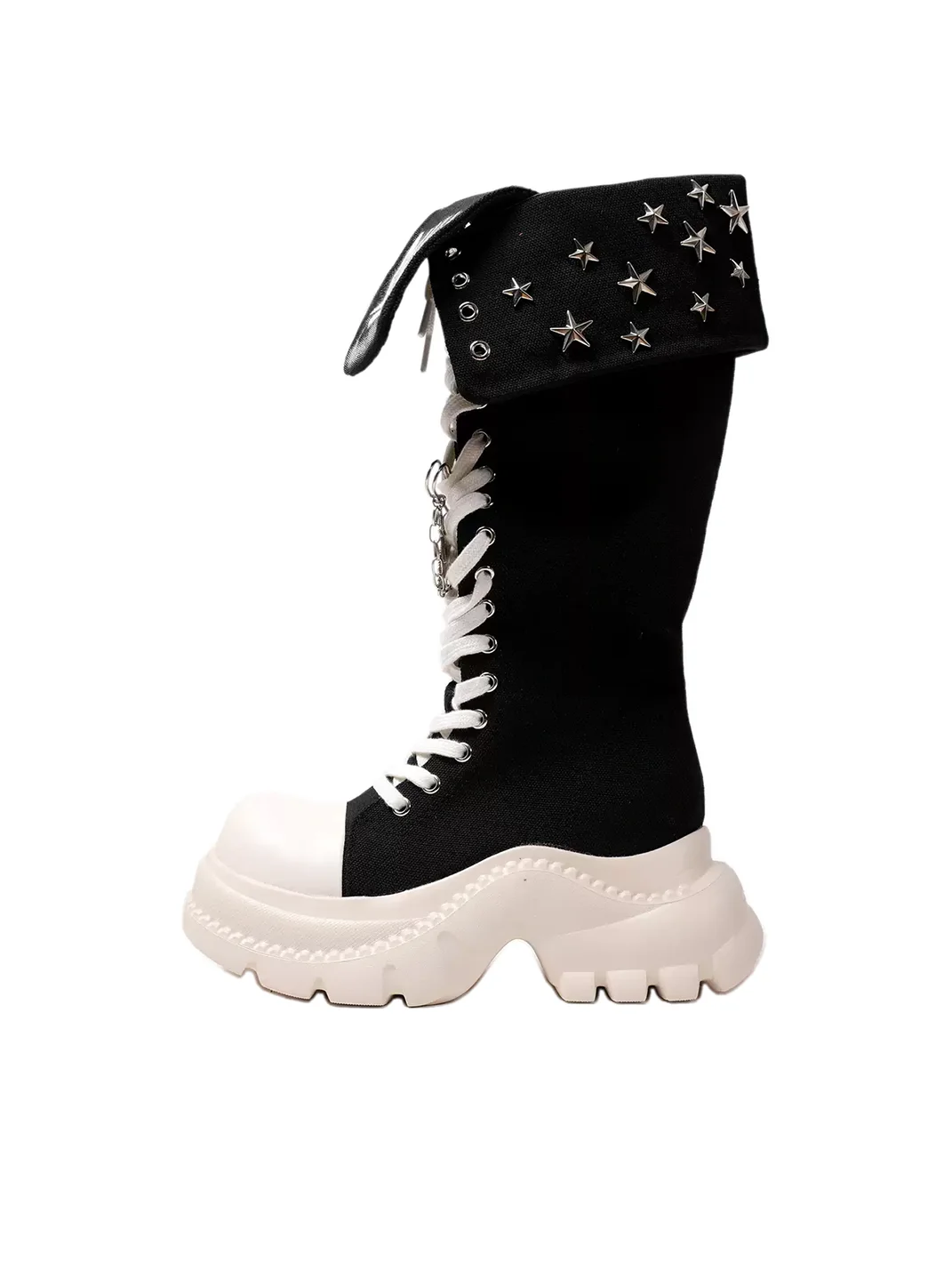PINJIAHUI | Punk Platform Tall Canvas Boots
