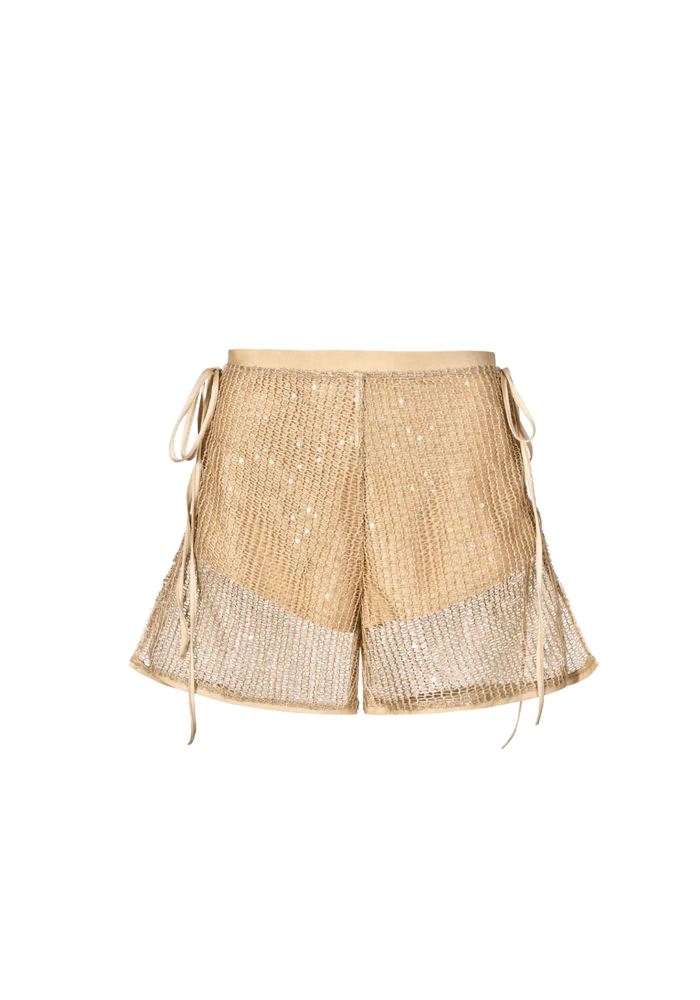 Sequin Knitted Double Layer Patchwork Shorts