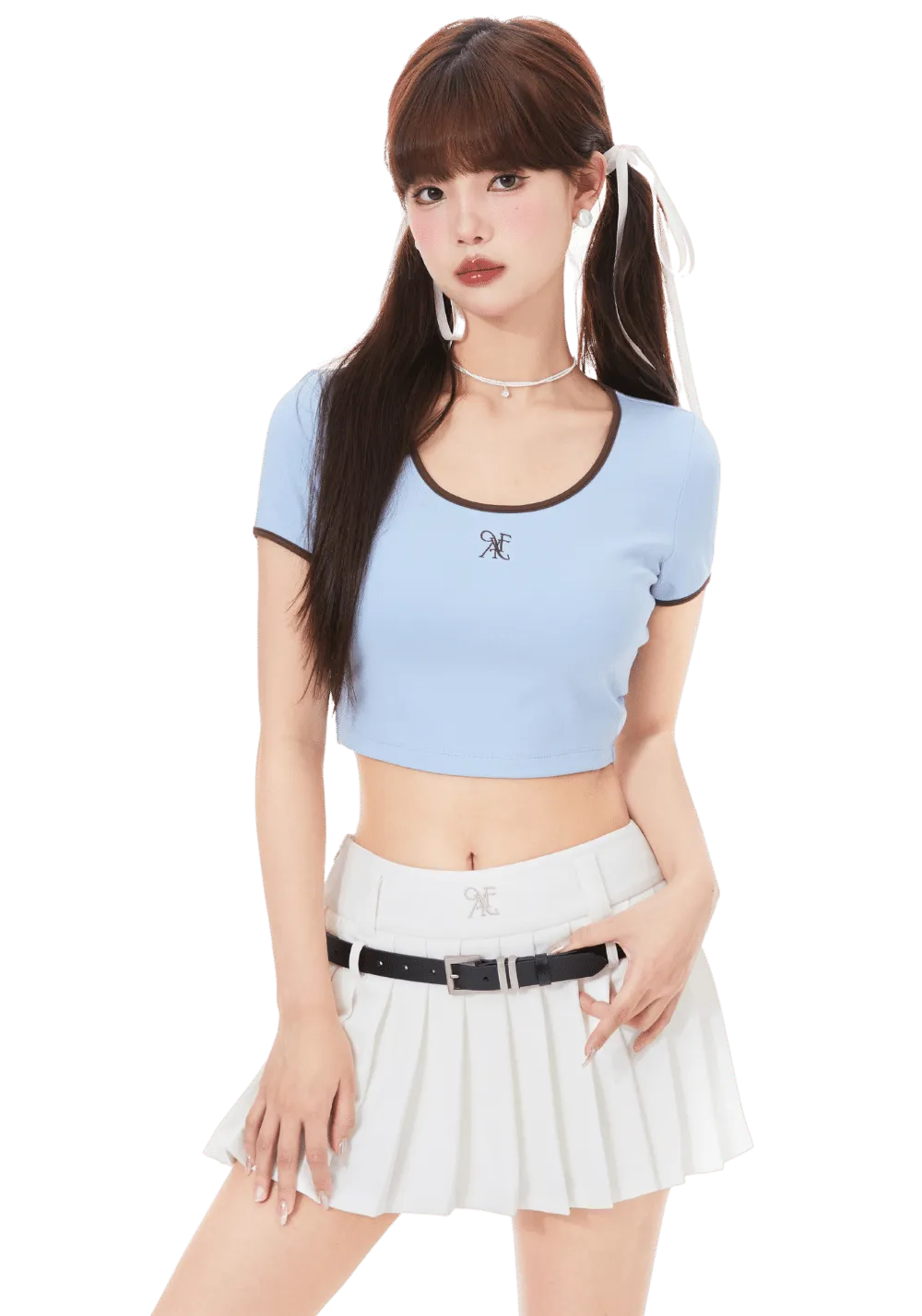 Short Cropped U-Neck T-Shirt