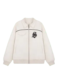 NESA Embroidered Faux Leather Jacket