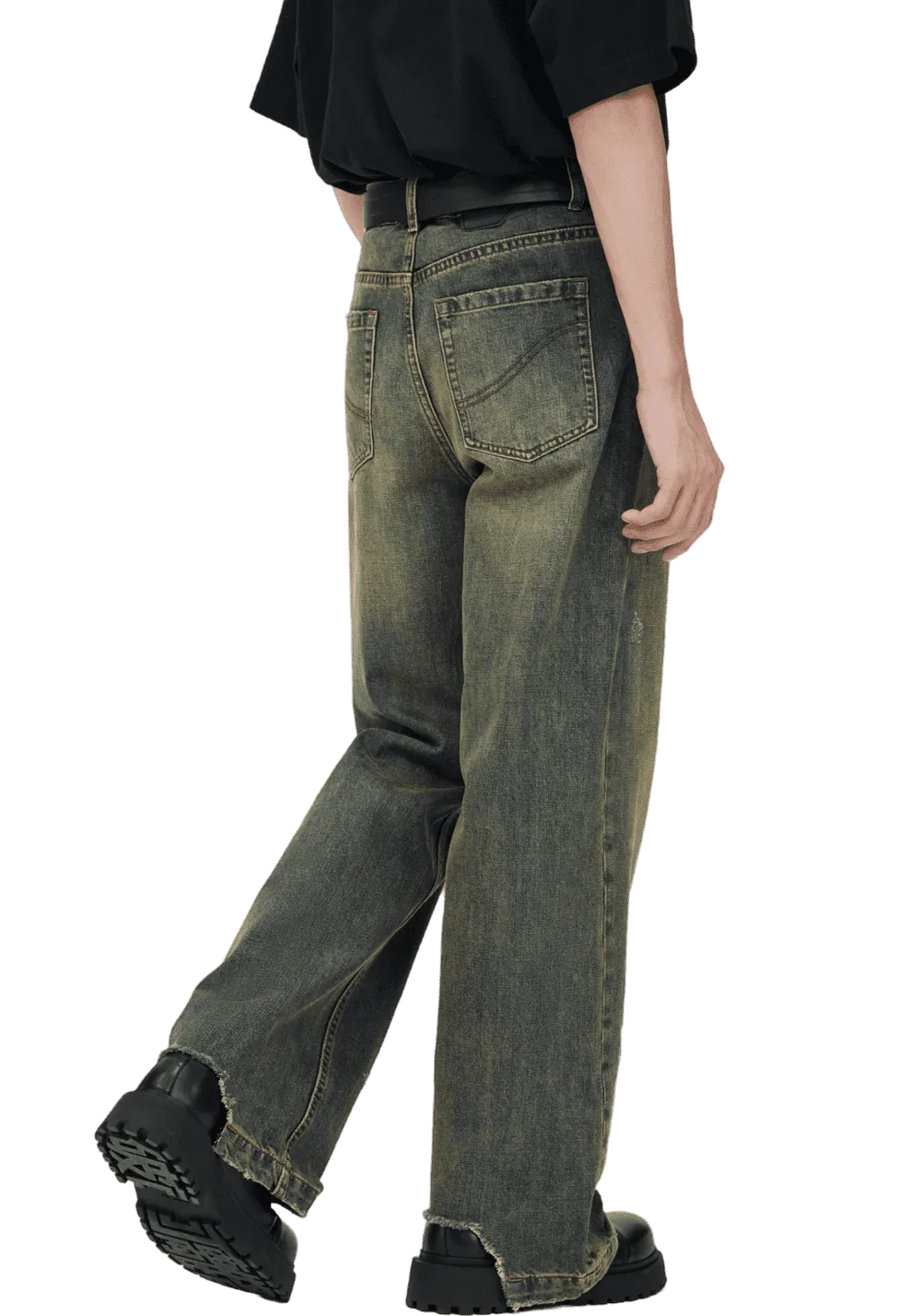 Yellow Mud Distressed Jeans