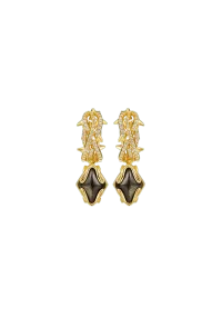 Black Phoenix Obsidian Earrings