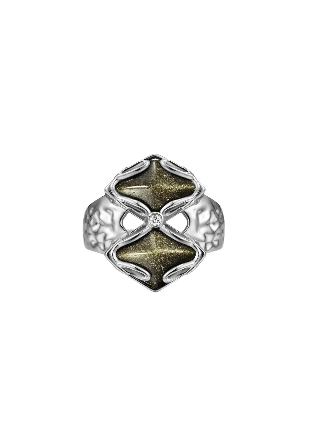Black Phoenix Dual Obsidian Ring
