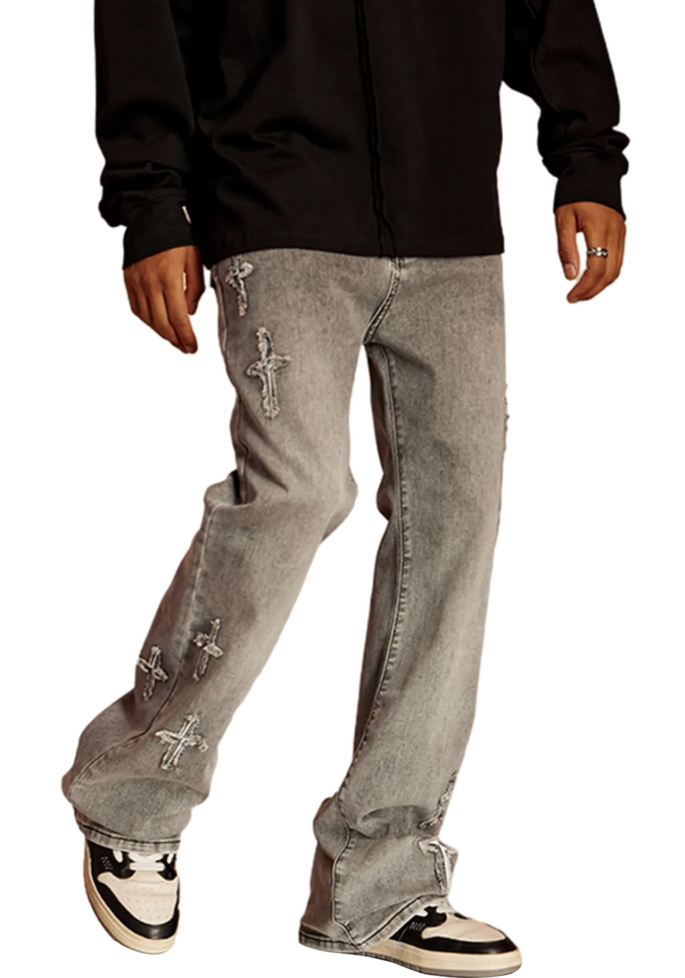 CLEARANCE丨Cross Star Distressed Jeans