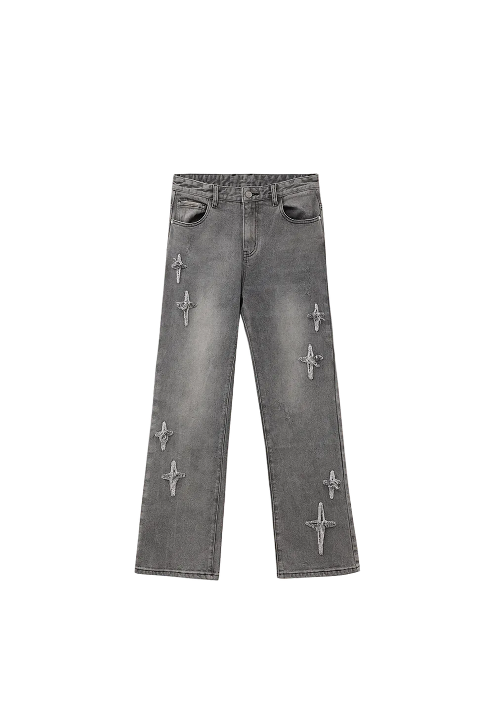 CLEARANCE丨Cross Star Distressed Jeans