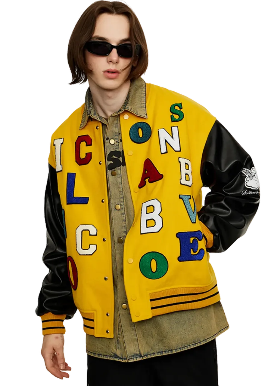 CLEARANCE丨Colorful Letters Baseball Jersey - 4