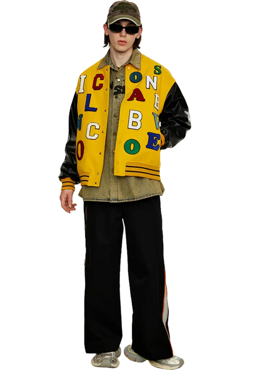 CLEARANCE丨Colorful Letters Baseball Jersey - 3
