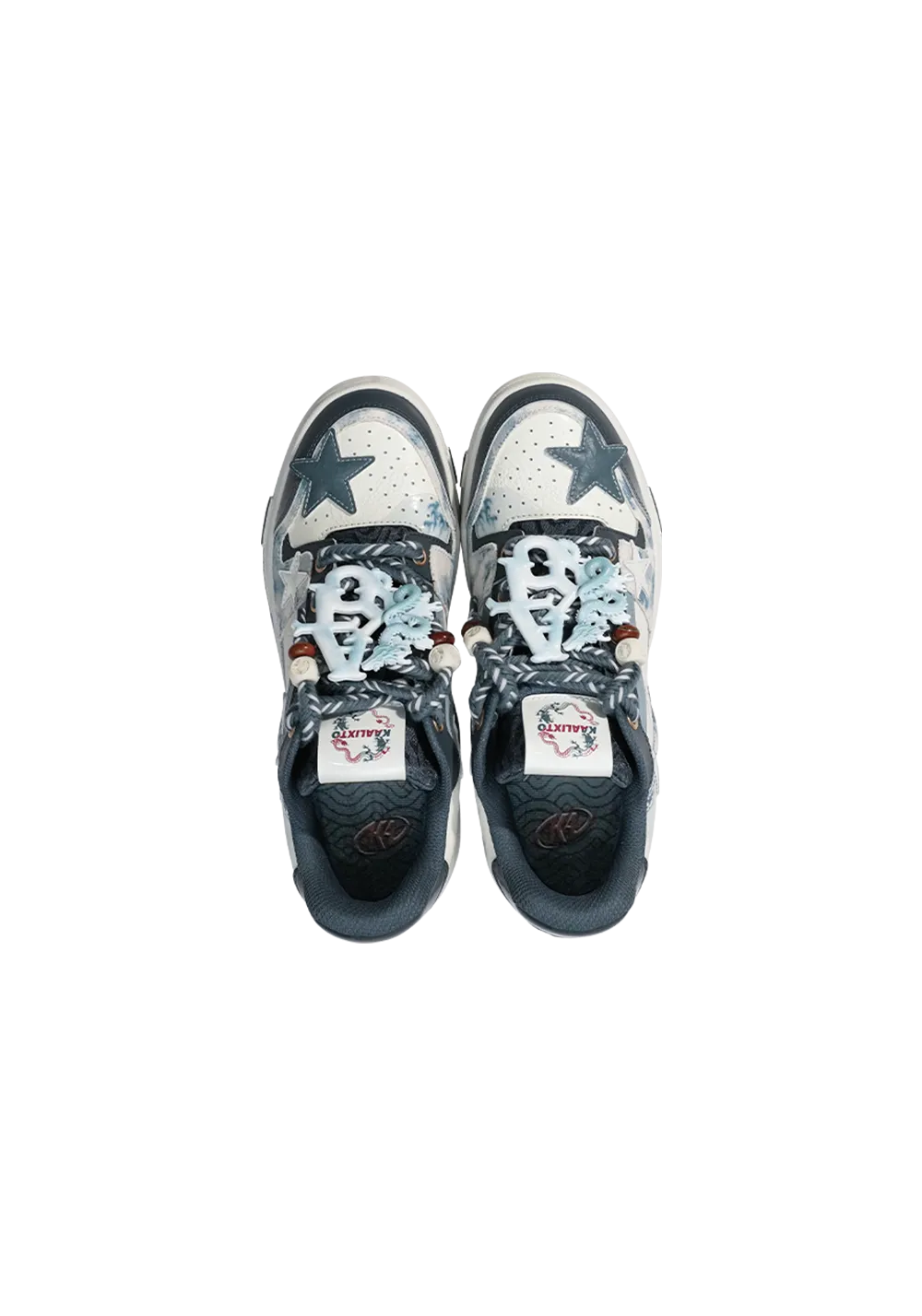 KAALIXTO丨Retro Star Sneakers-Blue And White Porcelain