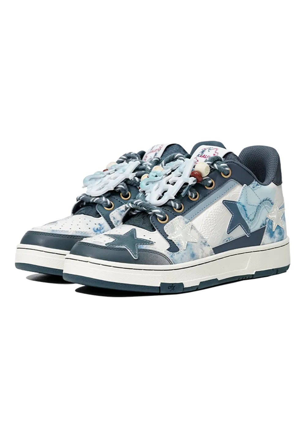 KAALIXTO丨Retro Star Sneakers-Blue And White Porcelain