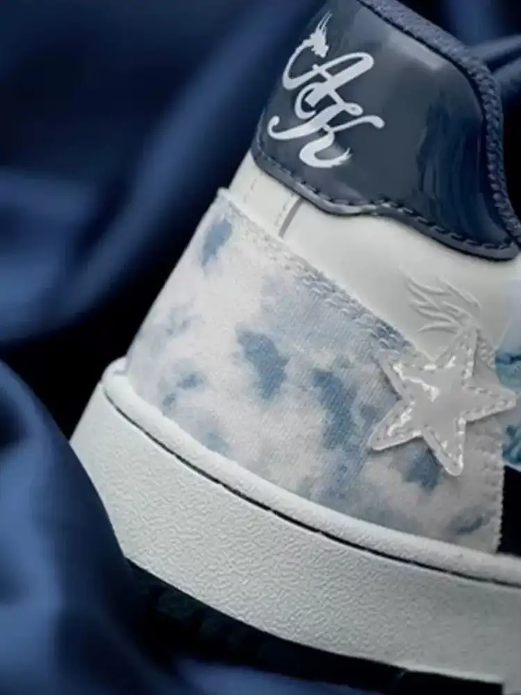 KAALIXTO丨Retro Star Sneakers-Blue And White Porcelain