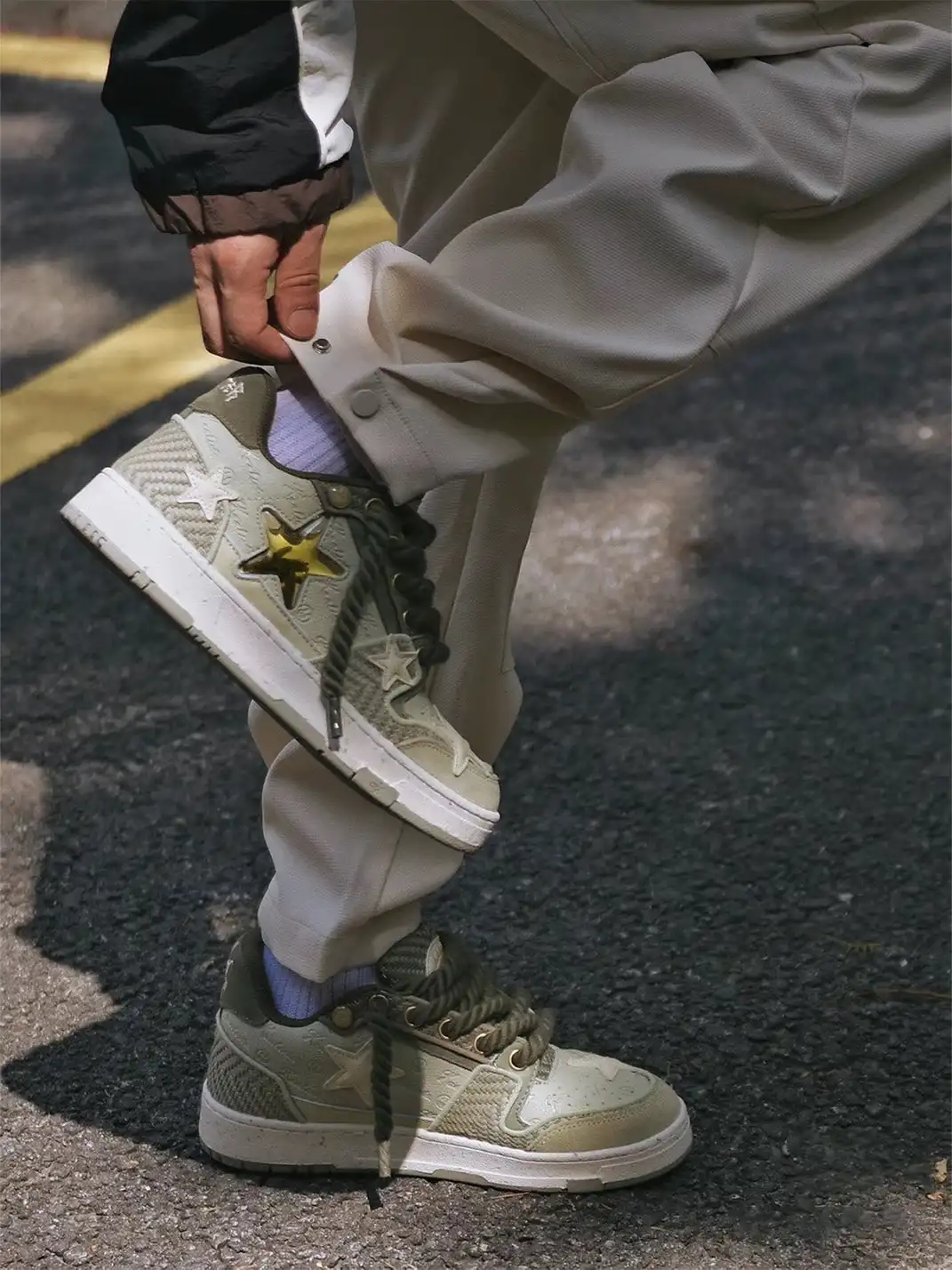 KAALIXTO丨Retro Star Sneakers-West Lake Longjing Tea