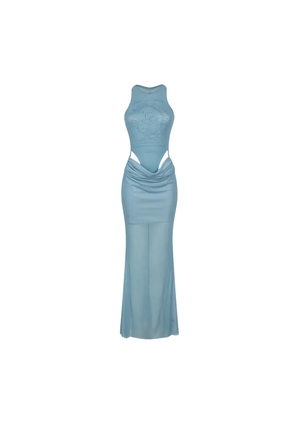 Hollow See-Through Mesh Hip Wrap Dress