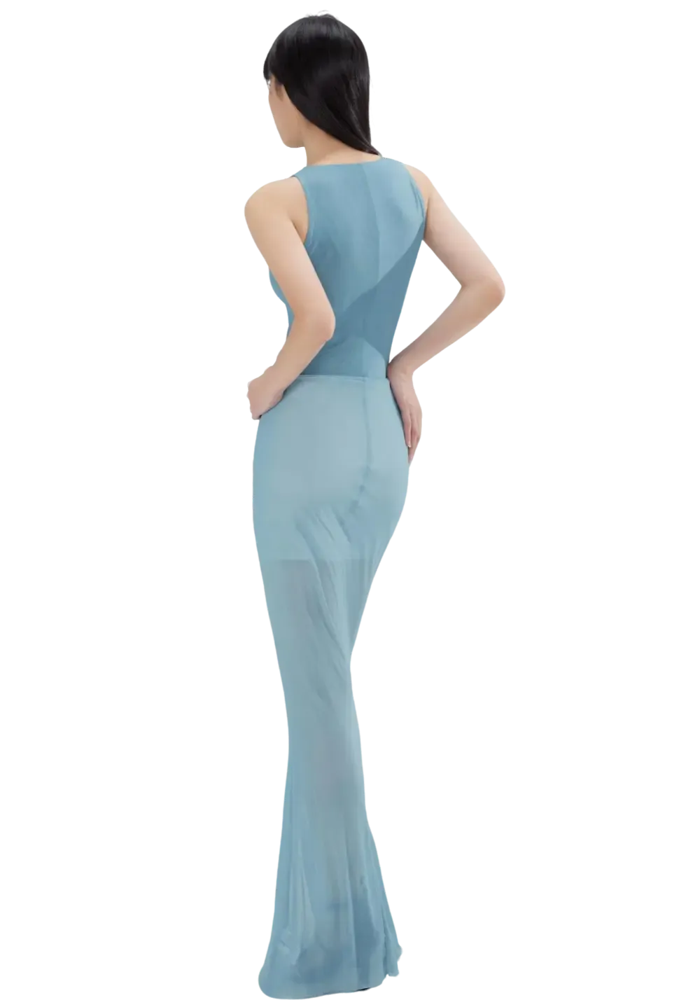 Hollow See-Through Mesh Hip Wrap Dress