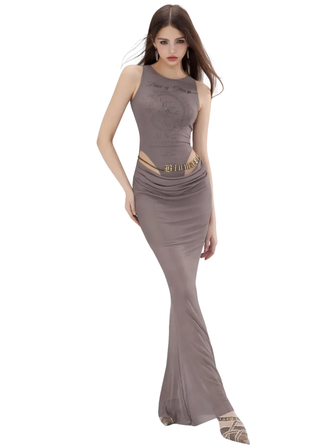 Hollow See-Through Mesh Hip Wrap Dress