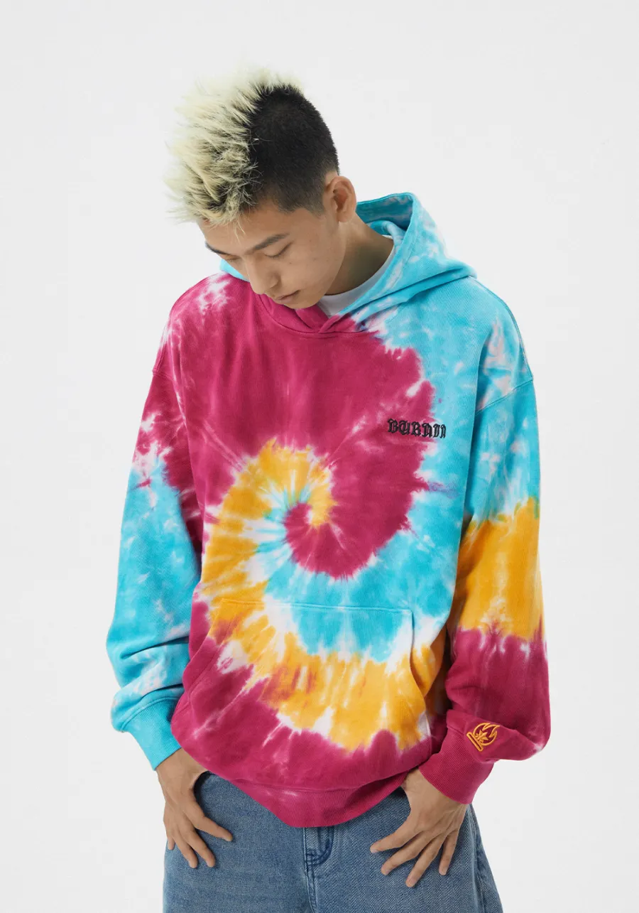 BURNIN* Flame Swirl Hooded Sweatshirt Jacket Hoodie - 2