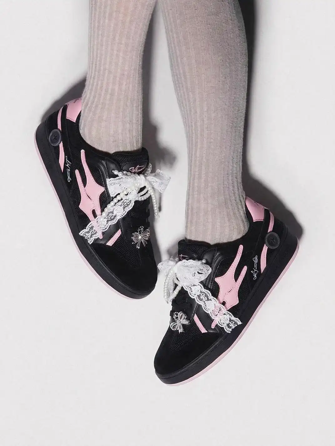 KILLWINNER丨Retro Training Sneaker-Black Pink Bow