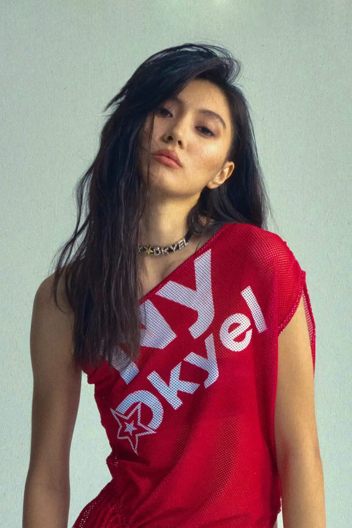 Asym Print Drawstring Tee