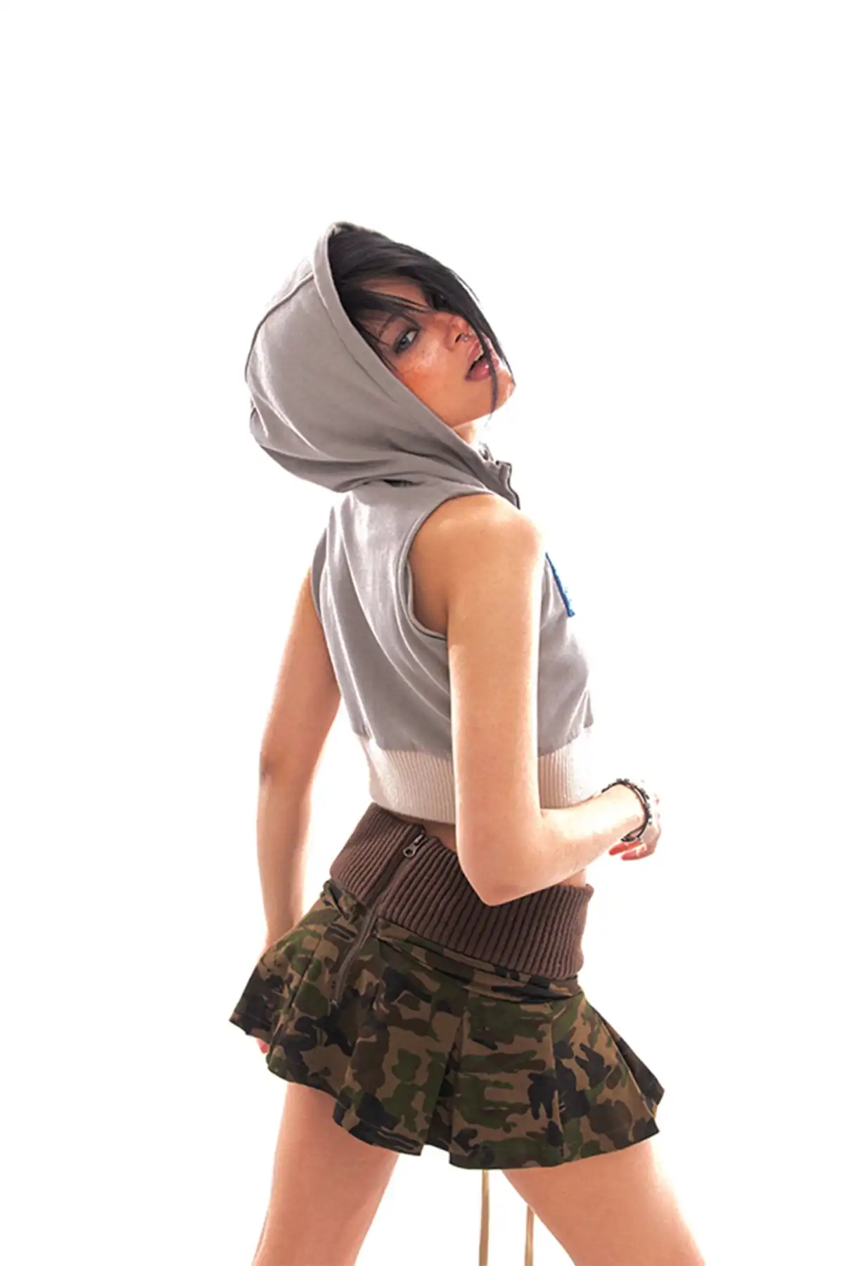 Grey Terry Hooded Sweatshirt Jacket