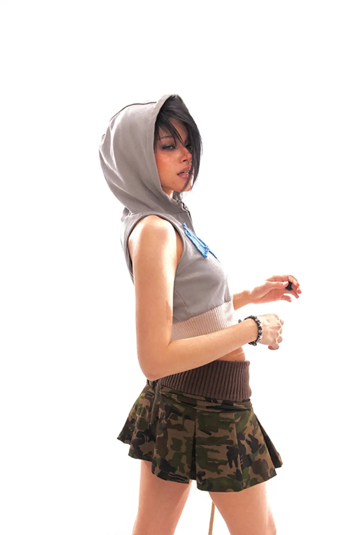 Grey Terry Hooded Sweatshirt Jacket