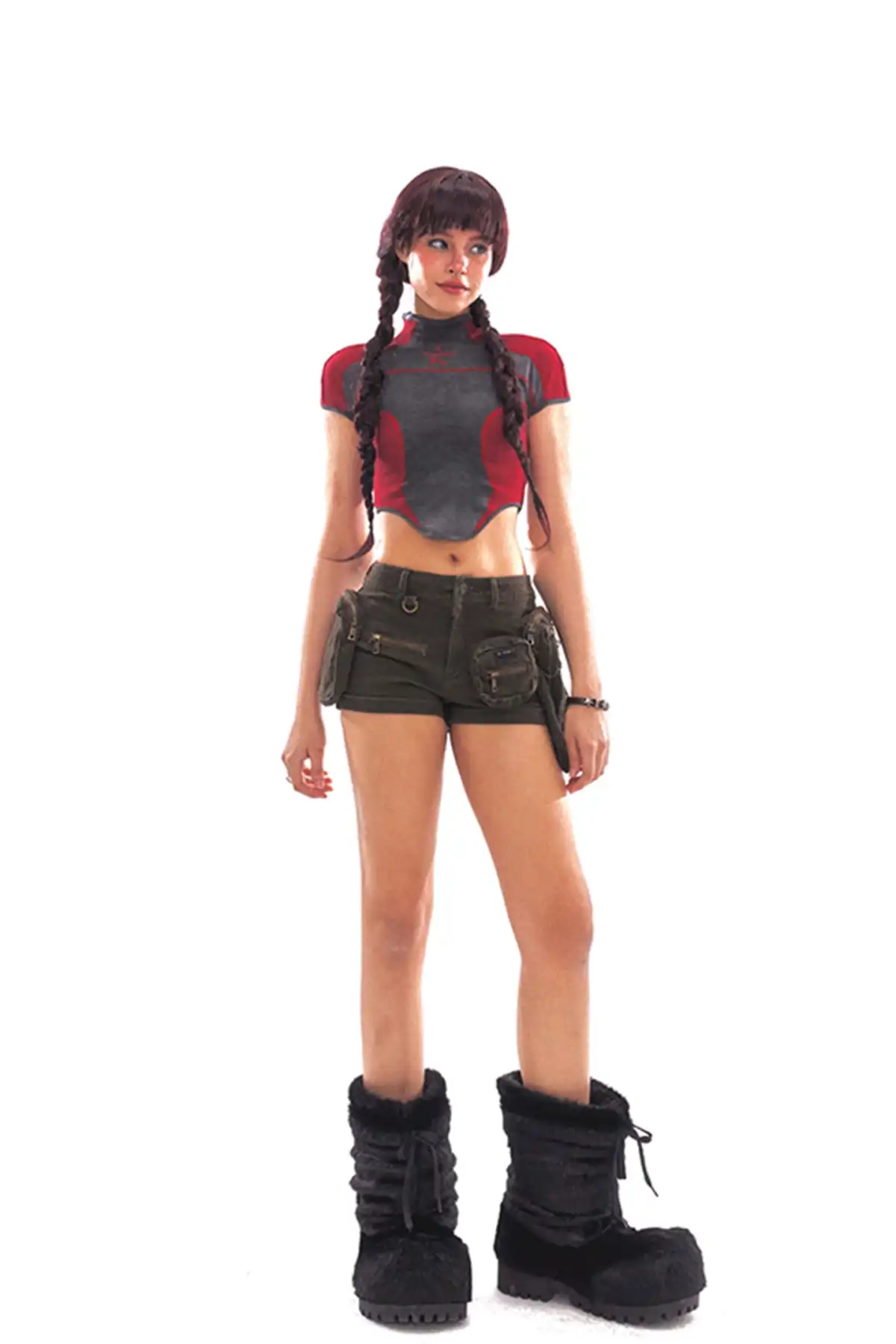 3D Pocket Washed Distressed Shorts