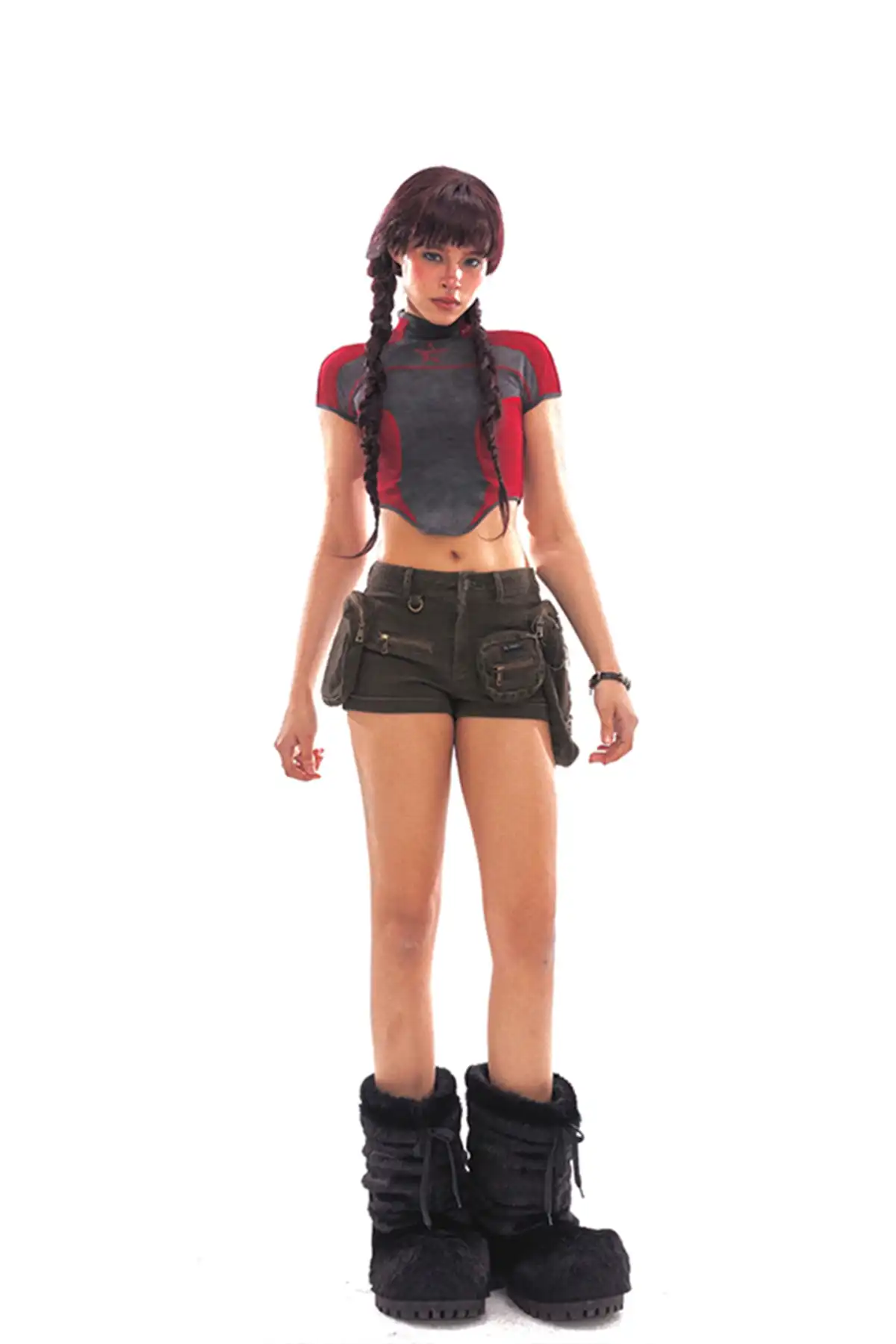 3D Pocket Washed Distressed Shorts