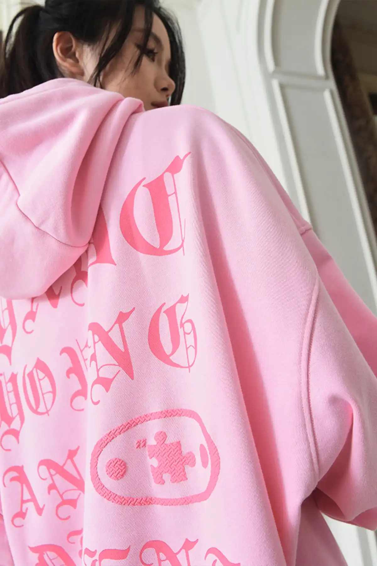 YADcrew | Gothic Hole Hooded Hip-hop Pocket Versatile Sweatshirt