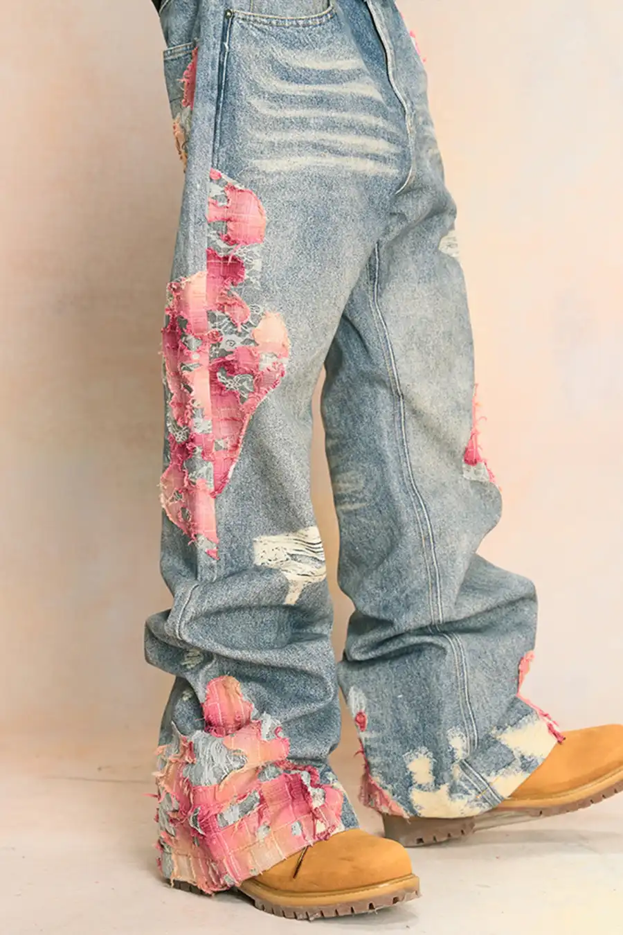 YADcrew | Sunset Cloud Lace Print Jeans - 3