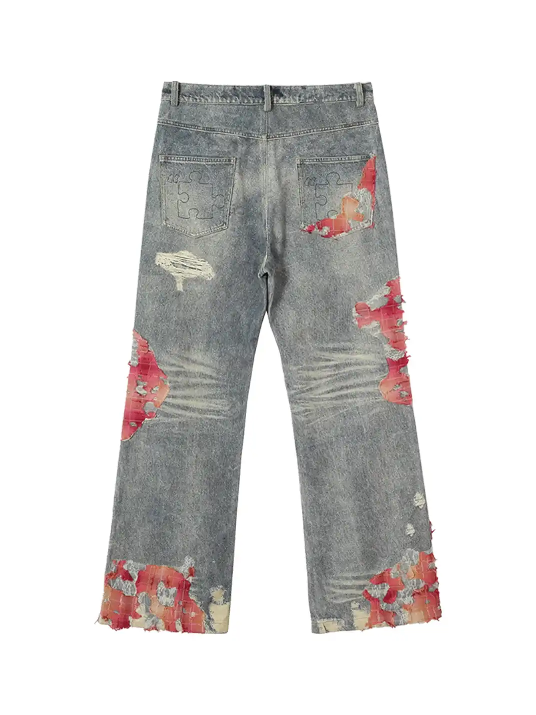 YADcrew | Sunset Cloud Lace Print Jeans