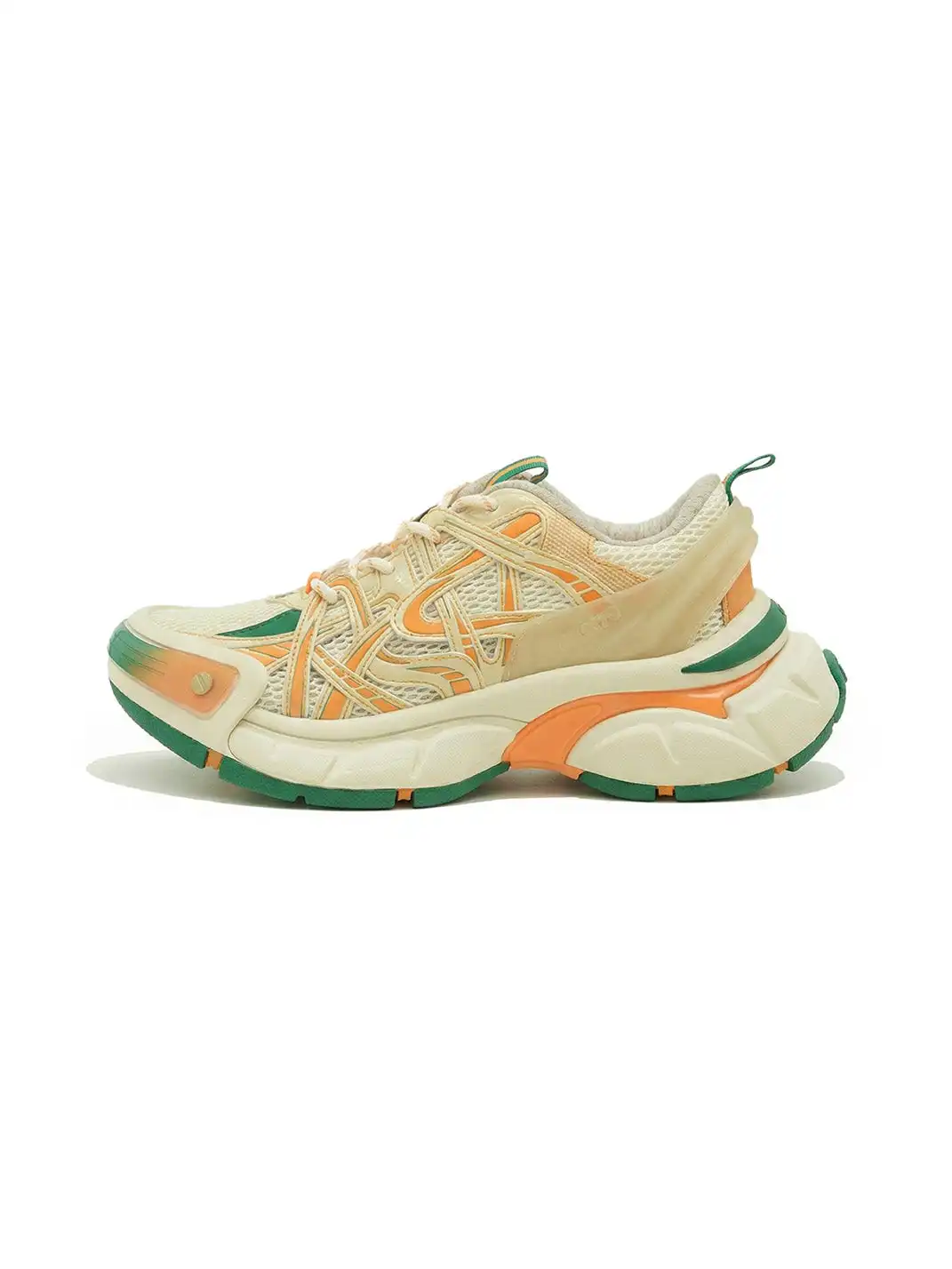 KAALIXTO丨Beige And Orange Color Matching Casual Breathable Dad Shoes