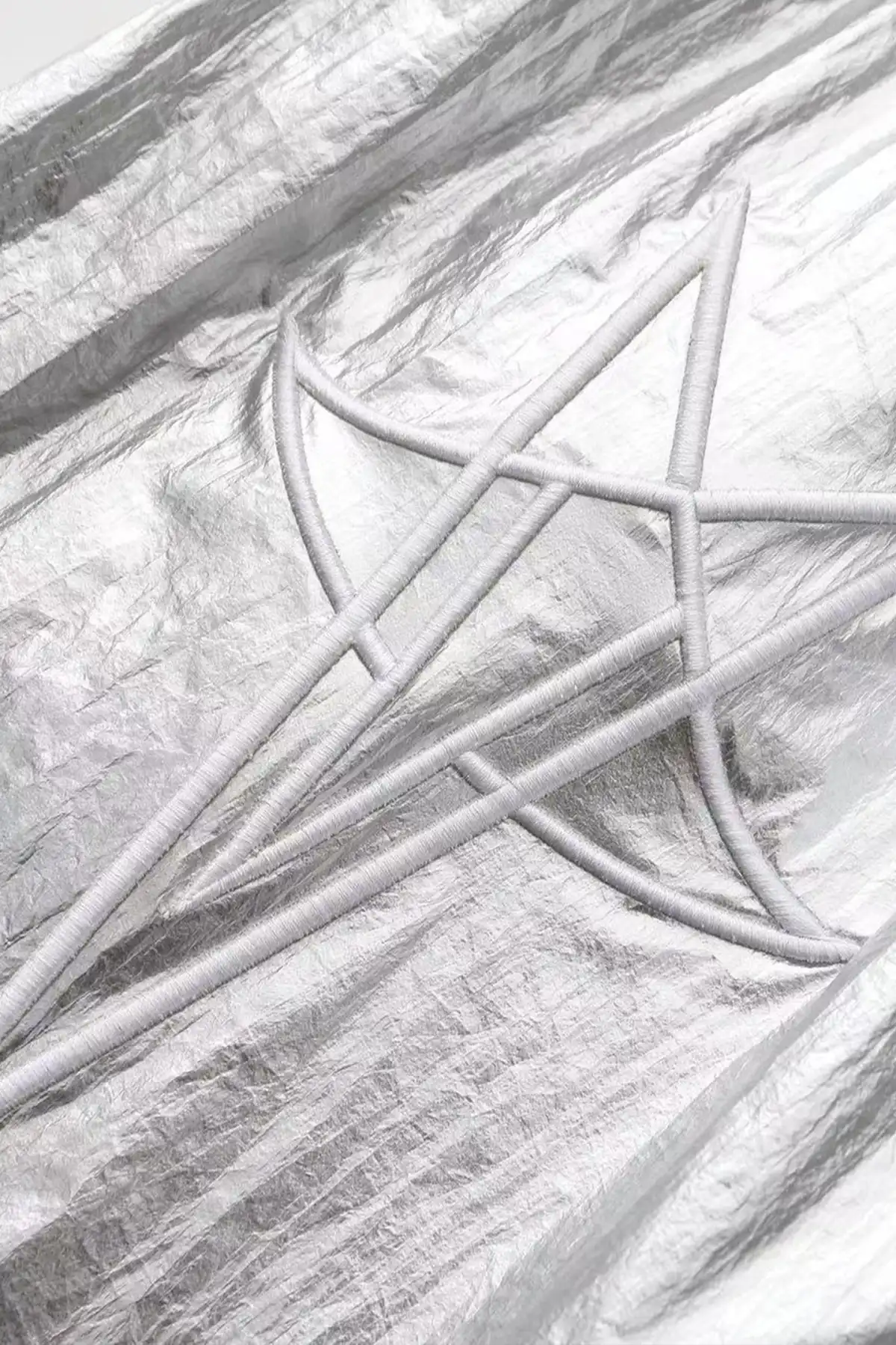 Disark│Five-pointed Star Embroidered Metallic Nylon Shorts