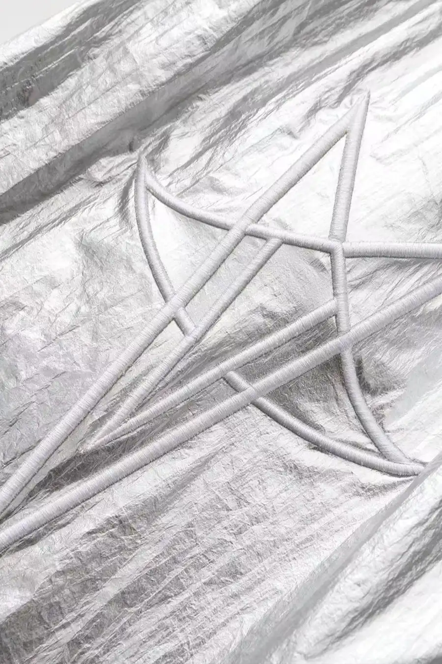 Disark│Five-pointed Star Embroidered Metallic Nylon Shorts - 4