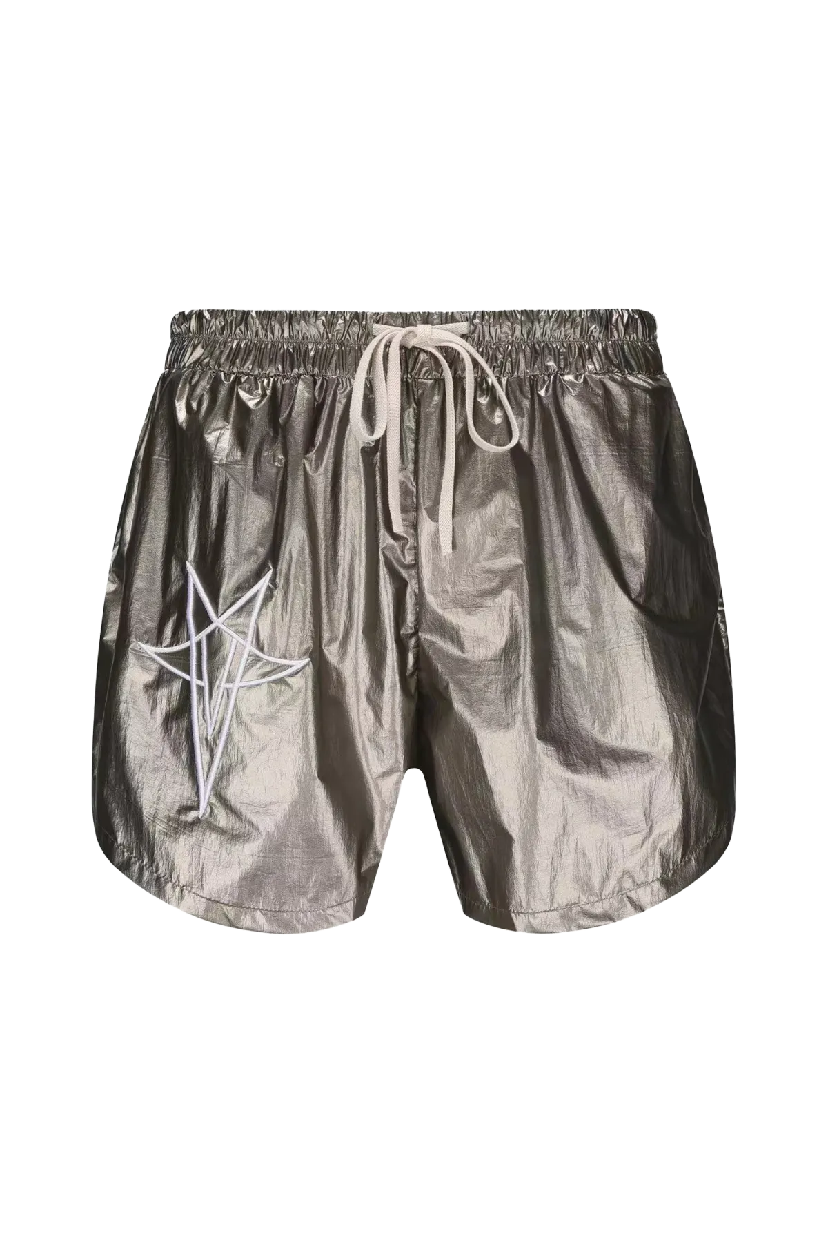 Disark│Five-pointed Star Embroidered Metallic Nylon Shorts