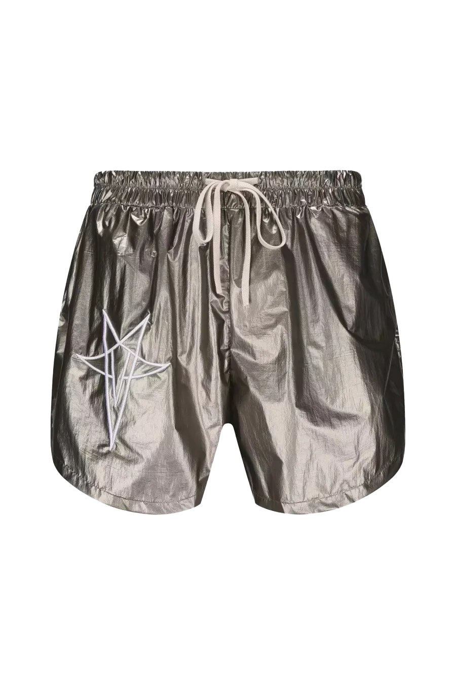 Disark│Five-pointed Star Embroidered Metallic Nylon Shorts - 2