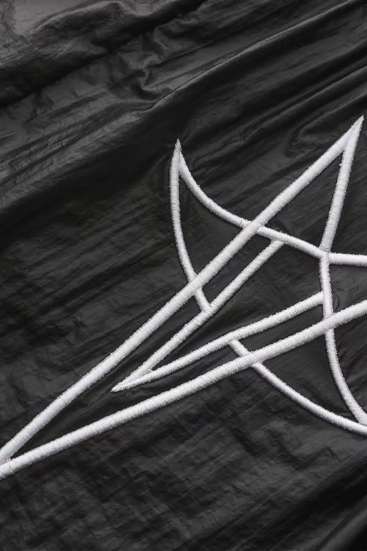 Disark│Five-pointed Star Embroidered Metallic Nylon Shorts