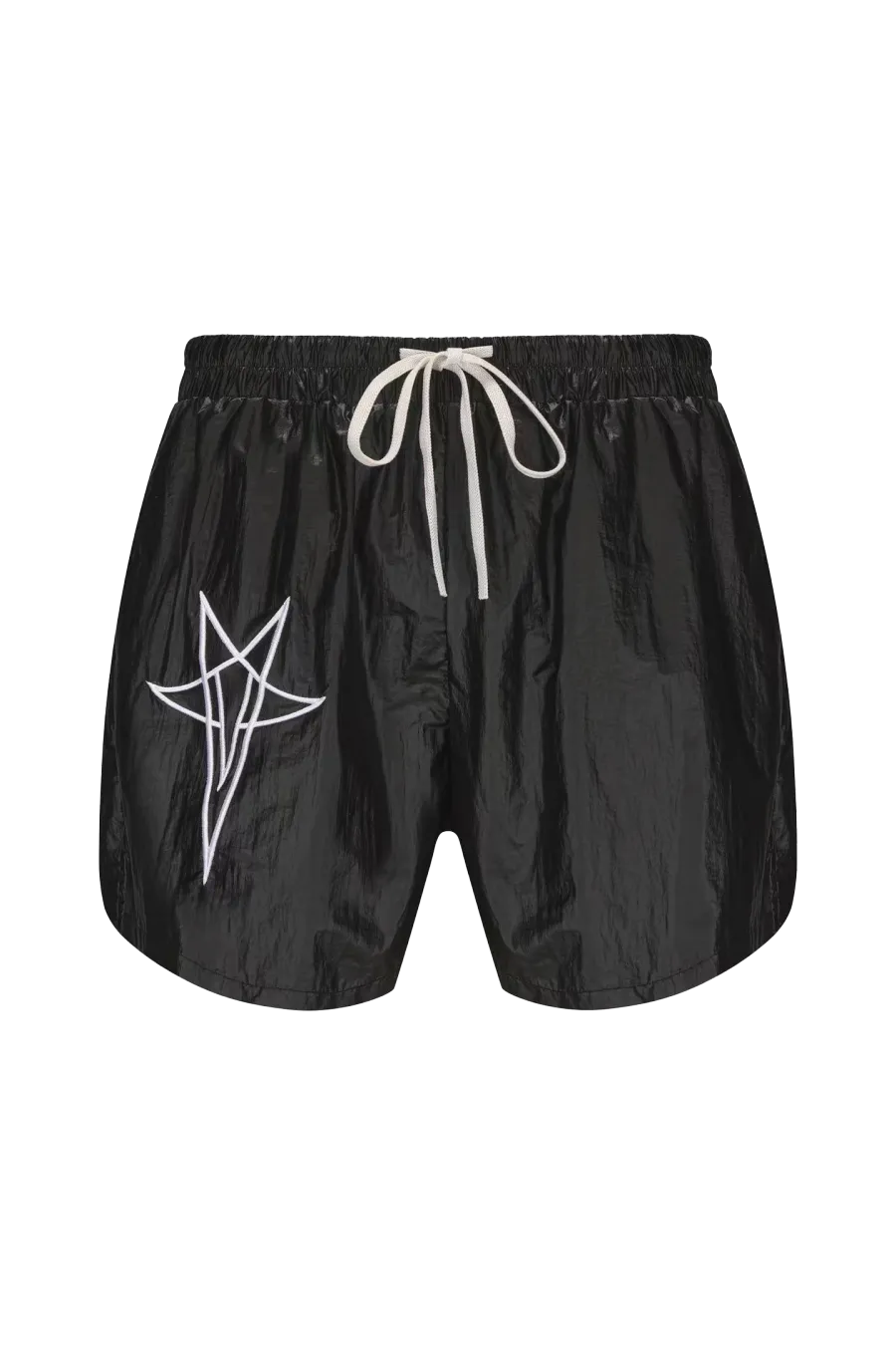 Disark│Five-pointed Star Embroidered Metallic Nylon Shorts - 3